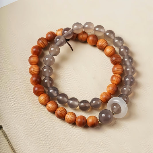 Inkstone Passage Grey Agate Cliff Cypress Bracelet