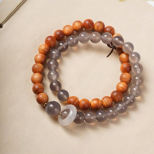 Inkstone Passage Grey Agate Cliff Cypress Bracelet