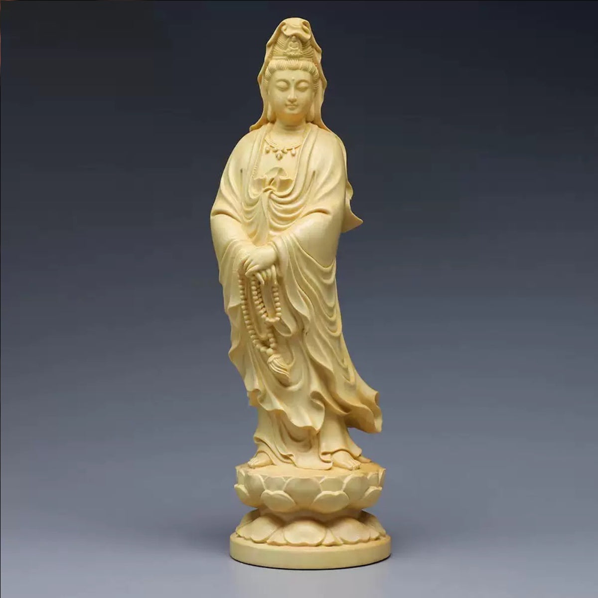 Guanyin Bodhisattva Wooden Statue for Compassion & Peace