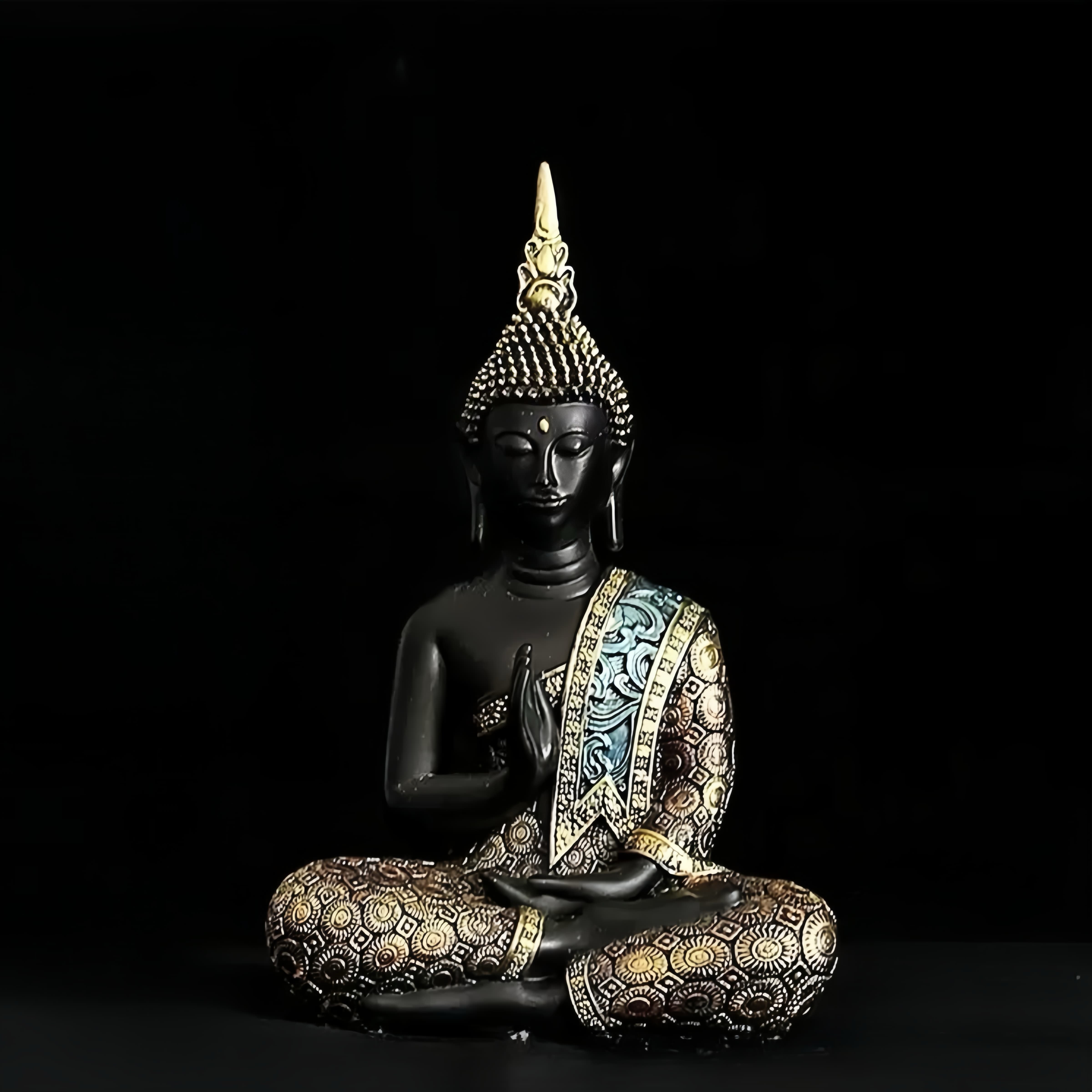 Thai Buddha Resin Statue for Peace, Blessings & Meditation Decor