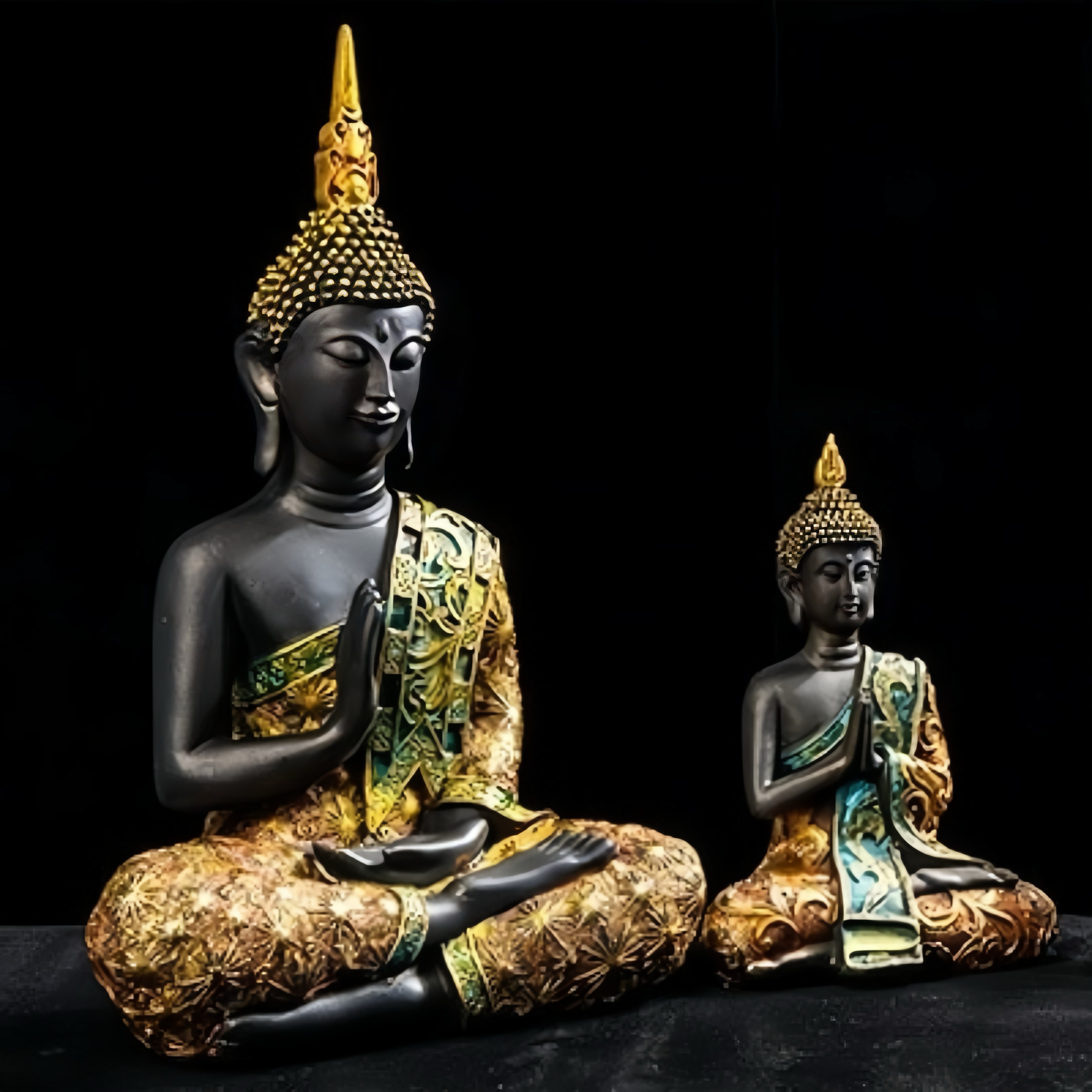 Thai Buddha Resin Statue for Peace, Blessings & Meditation Decor