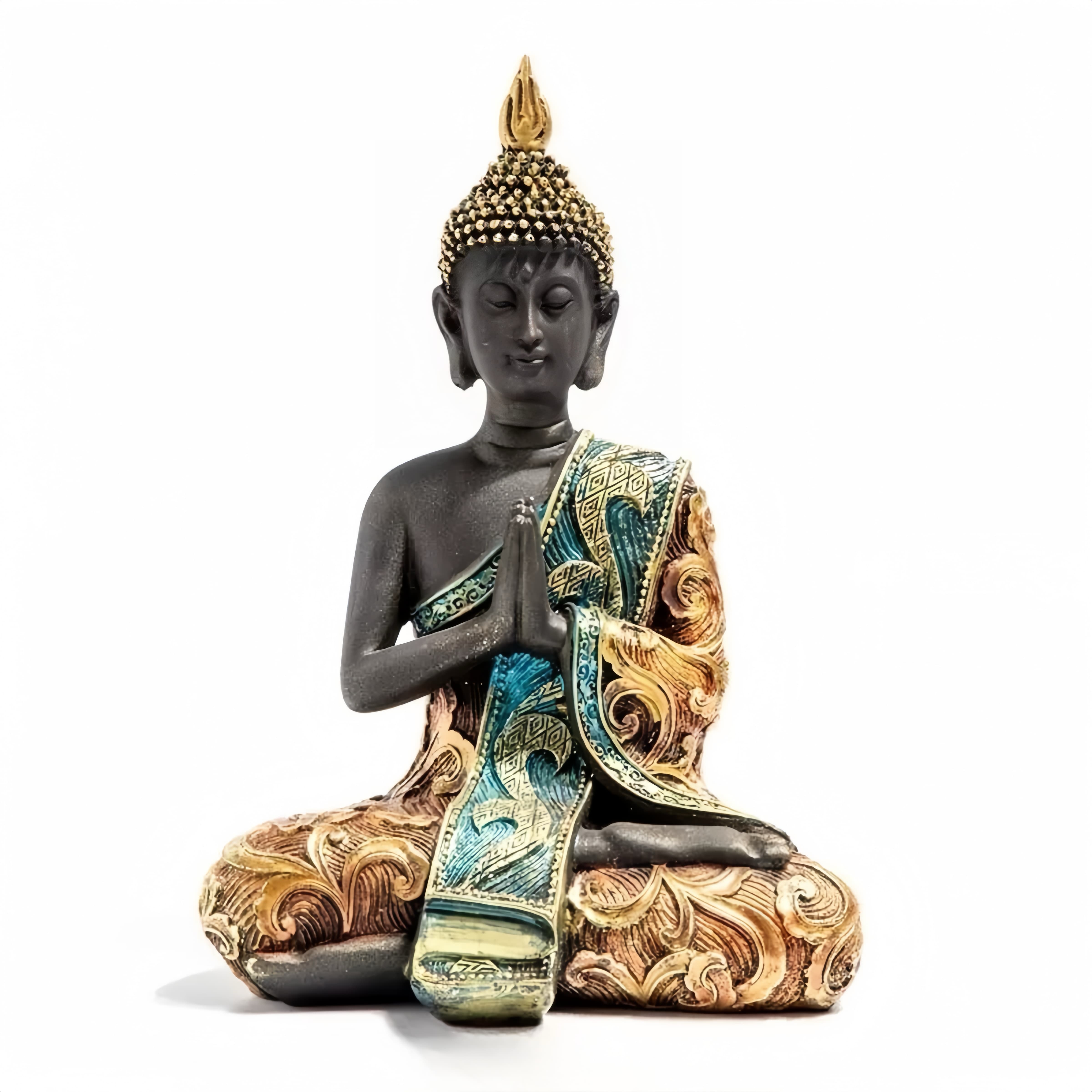 Thai Buddha Resin Statue for Peace, Blessings & Meditation Decor