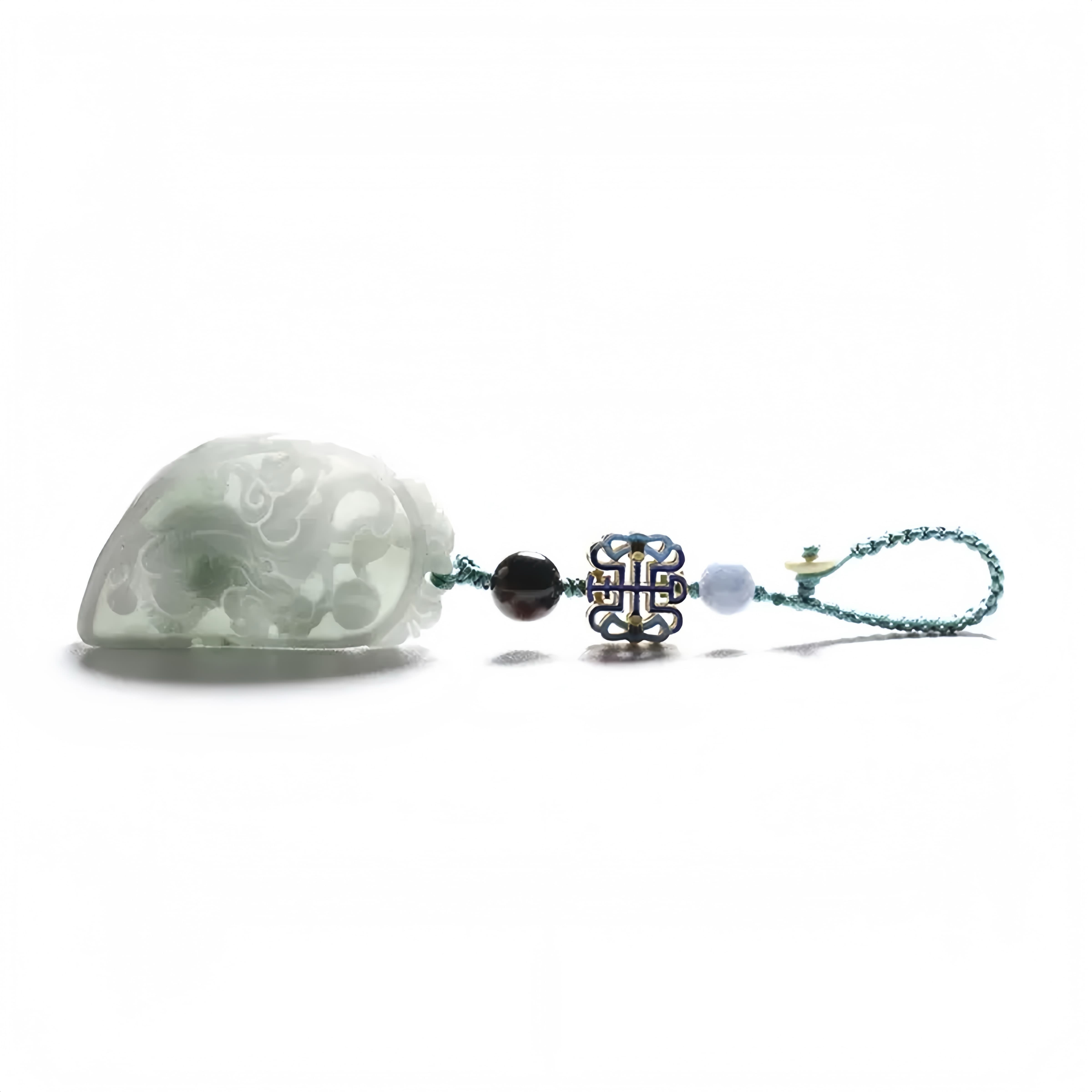 Natural Jade Dragon & Phoenix Couple Pendant for Love, Harmony & Protection
