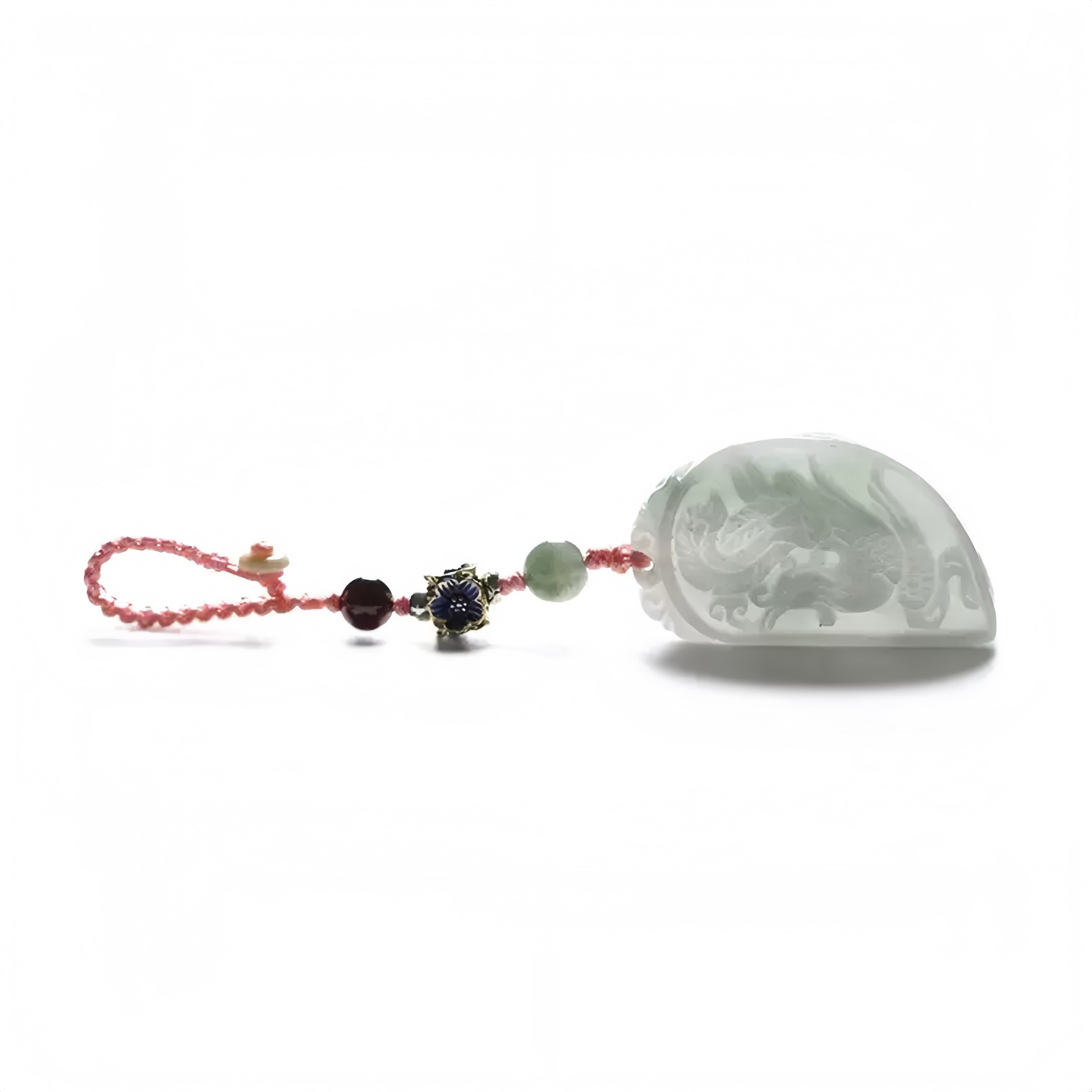 Natural Jade Dragon & Phoenix Couple Pendant for Love, Harmony & Protection