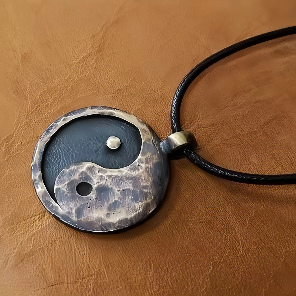 Rustic Hammered Yin Yang Pendant