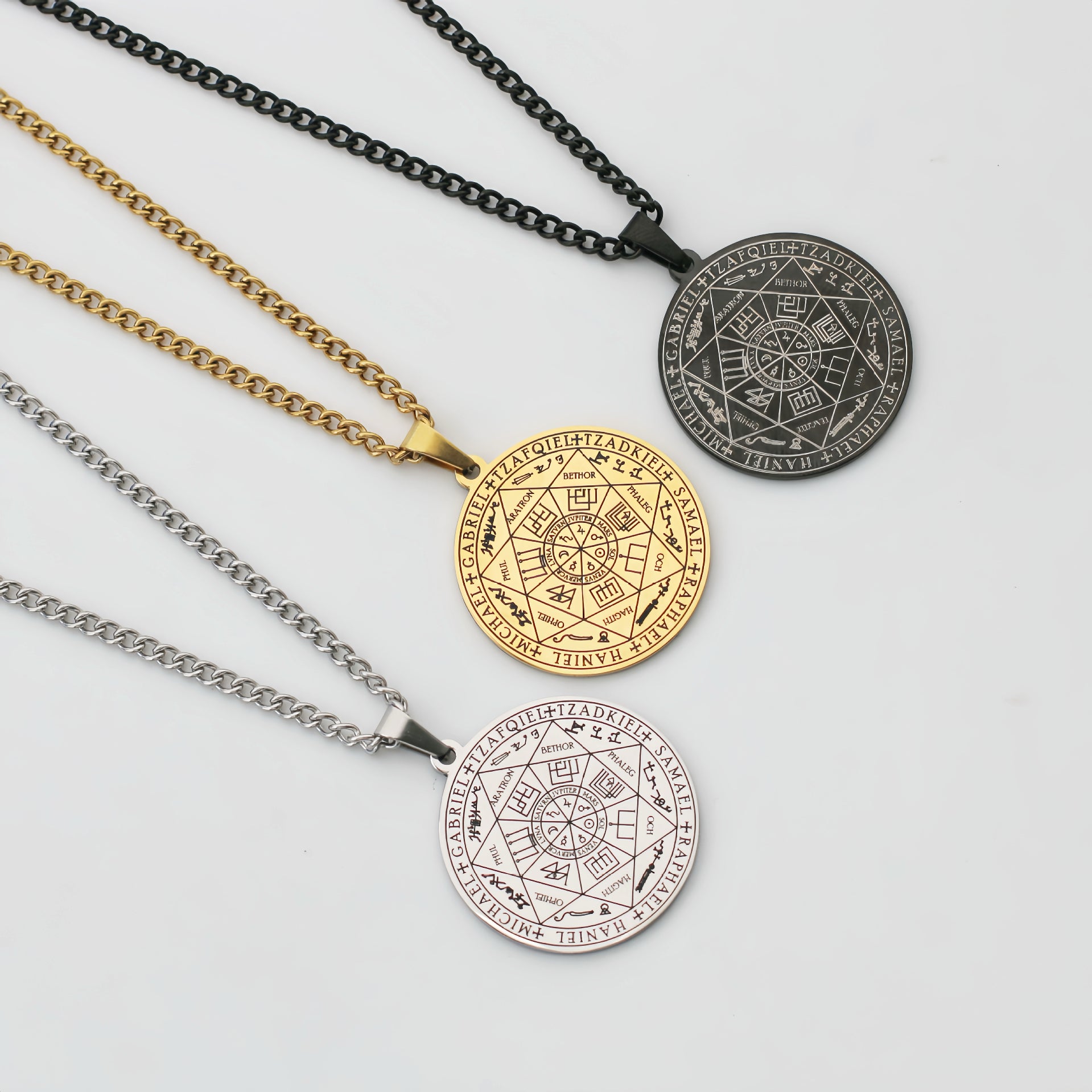 Seven Archangels Guardian Disc Necklace