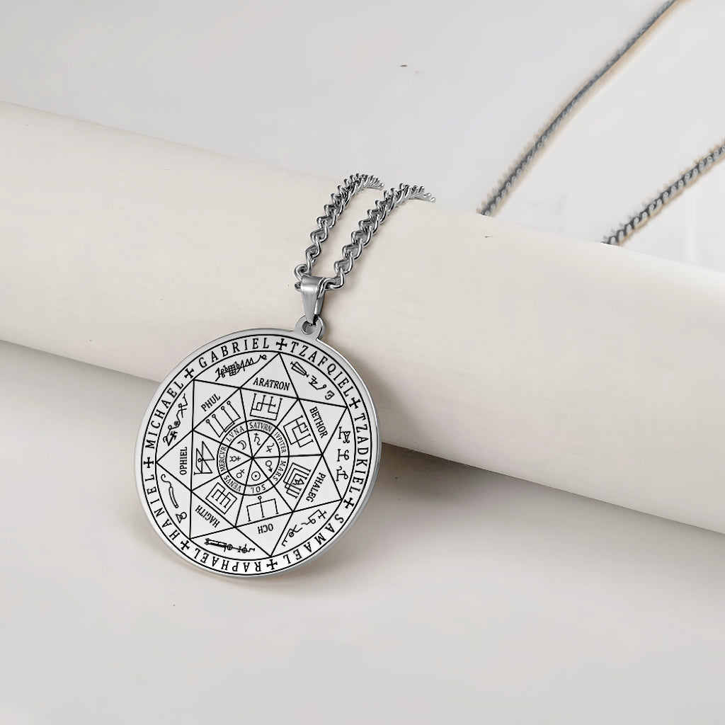 Seven Archangels Guardian Disc Necklace