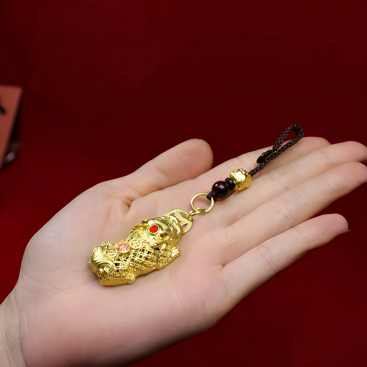Golden Pixiu Wealth-Attracting Keychain