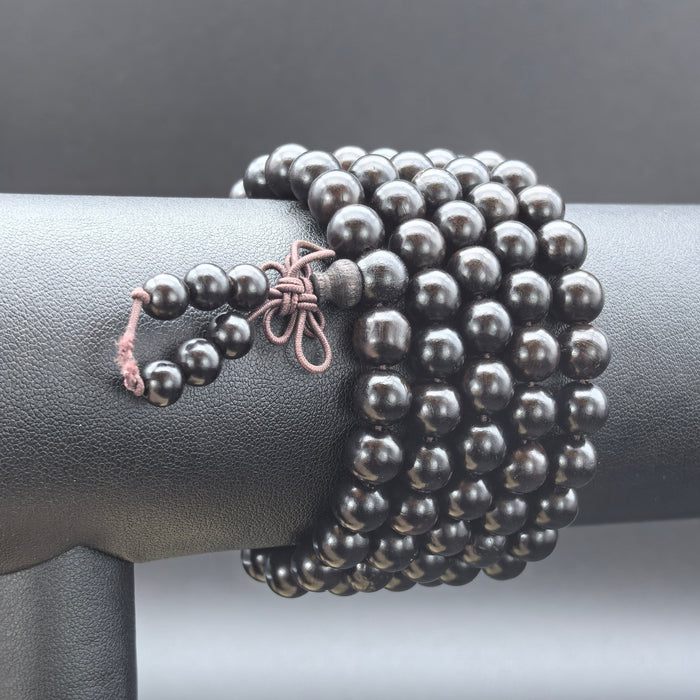 Ebony Long Prayer Beads - Energy Balance — close view