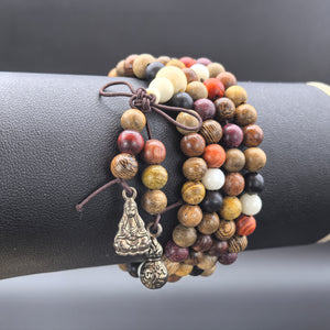 Multi-Wood Long Prayer Beads - Protection & Auspiciousness - Karmabless