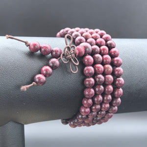 Violet Wood Prayer Beads - Meditation - Karmabless