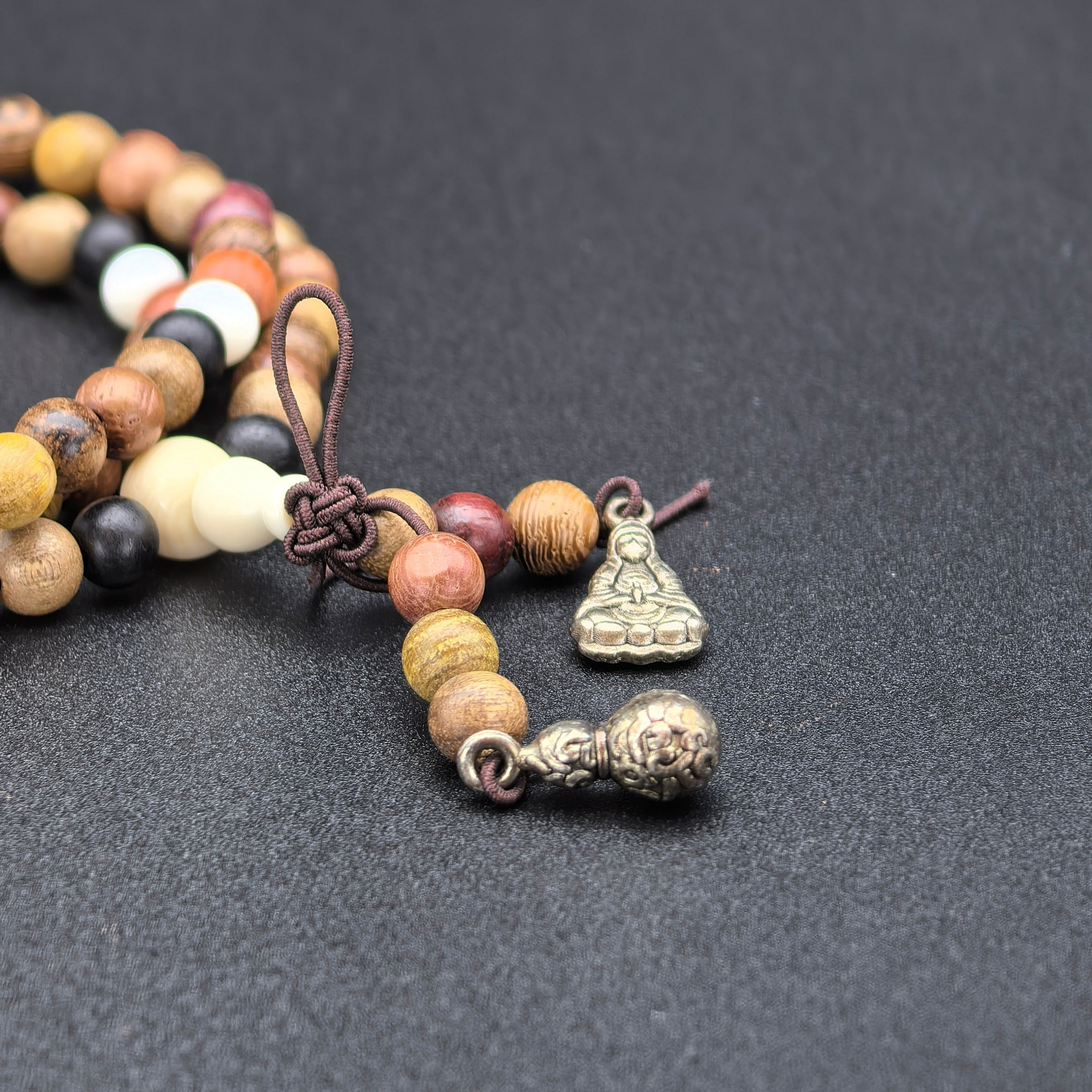 Multi-Wood Long Prayer Beads - Protection & Auspiciousness - Karmabless