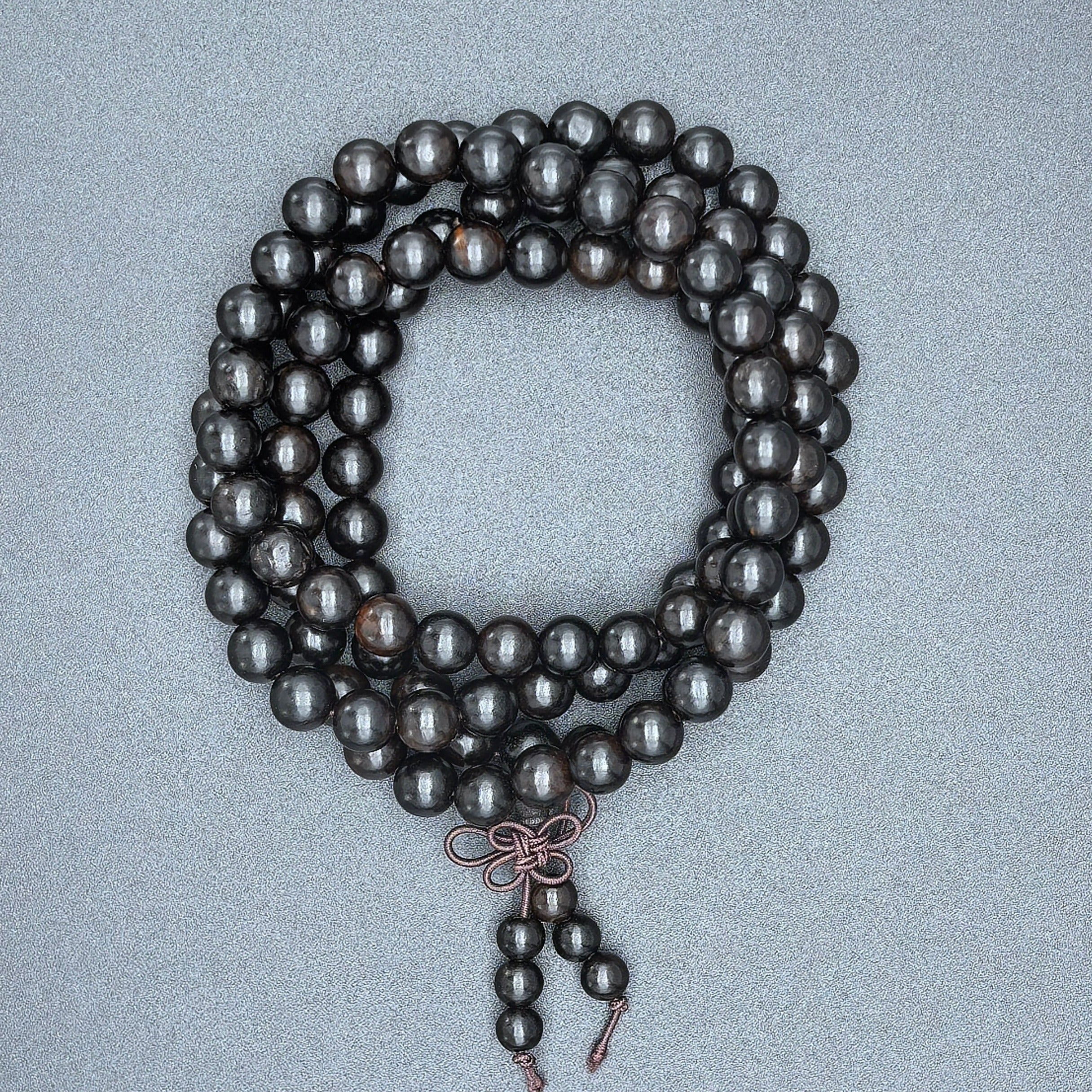 Ebony Long Prayer Beads - Energy Balance - Karmabless