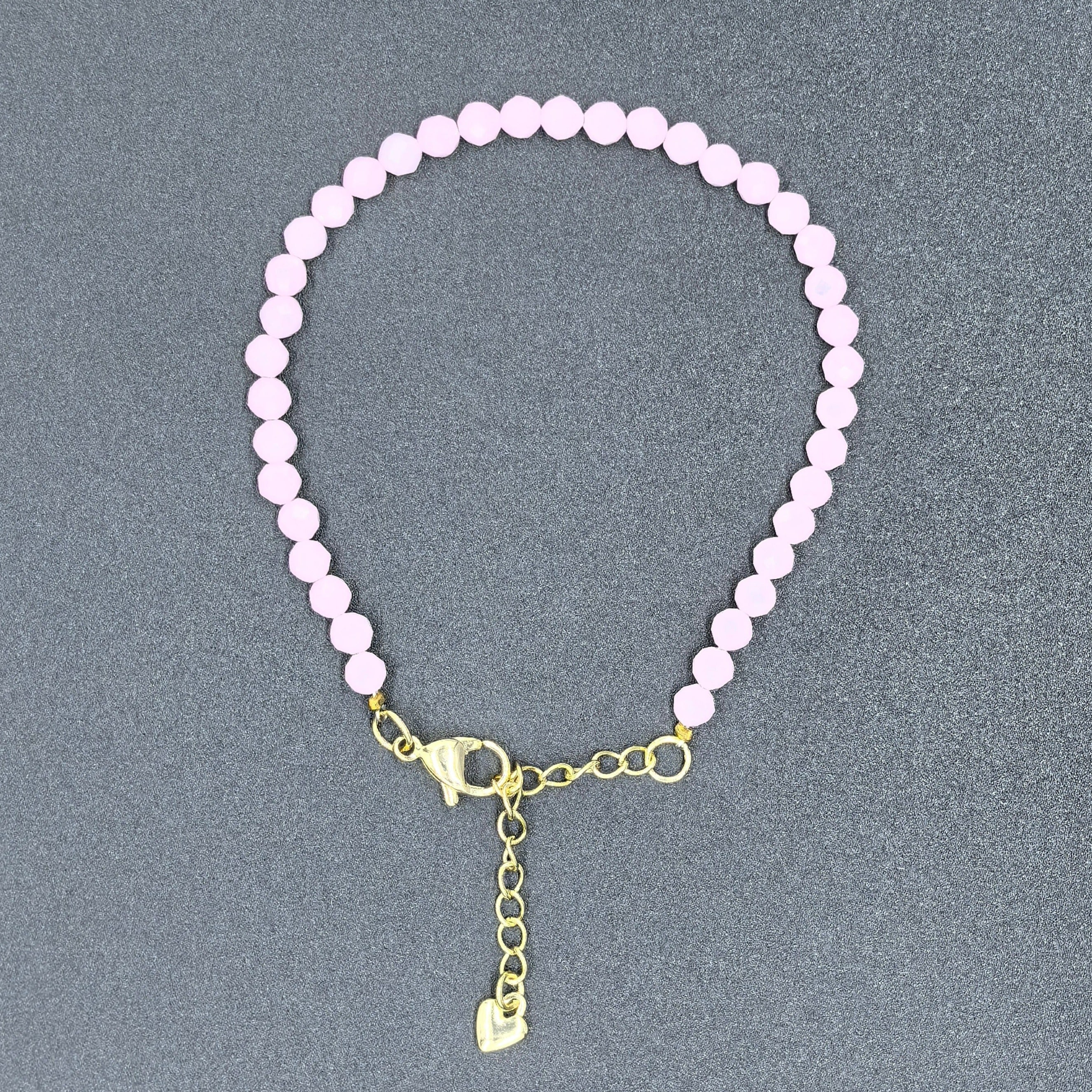 Pink Opaque Zircon Bracelet - Wisdom - Karmabless