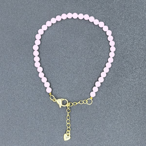 Pink Opaque Zircon Bracelet - Wisdom - Karmabless