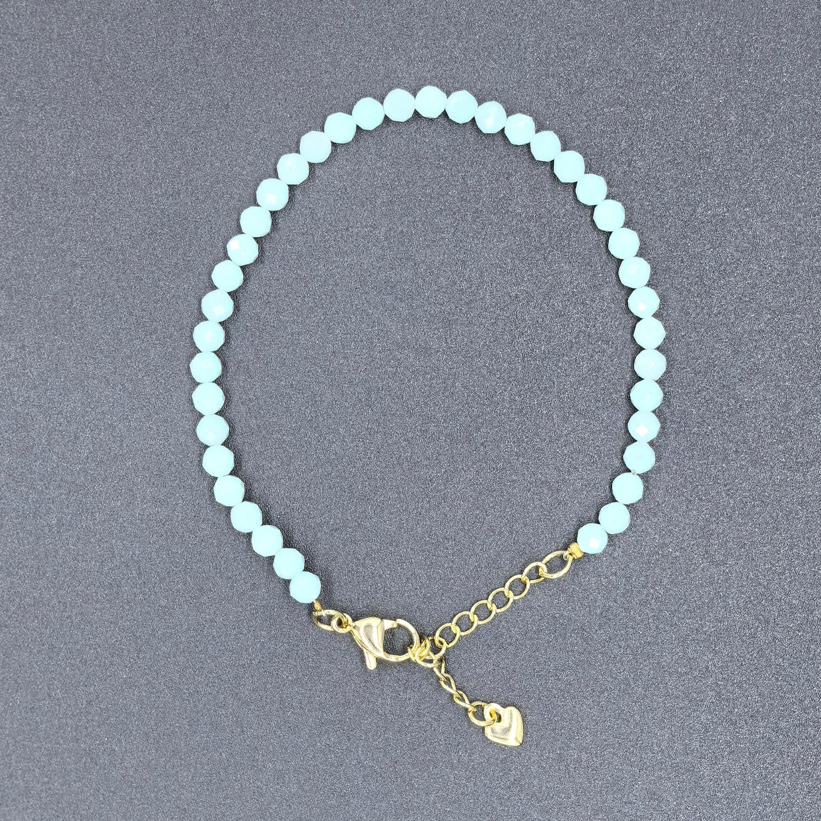 Aquamarine Opaque Zircon Bracelet - Improve Insight - Karmabless