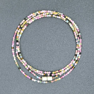 Multi-colored Tourmaline Long Bracelet - Natural-born Leader - Karmabless