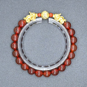 Red Agate Dragon powerful Bracelet - Mental Strength - Karmabless