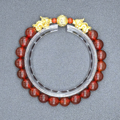 Red Agate Dragon Powerful Bracelet - Mental Strength — view 6
