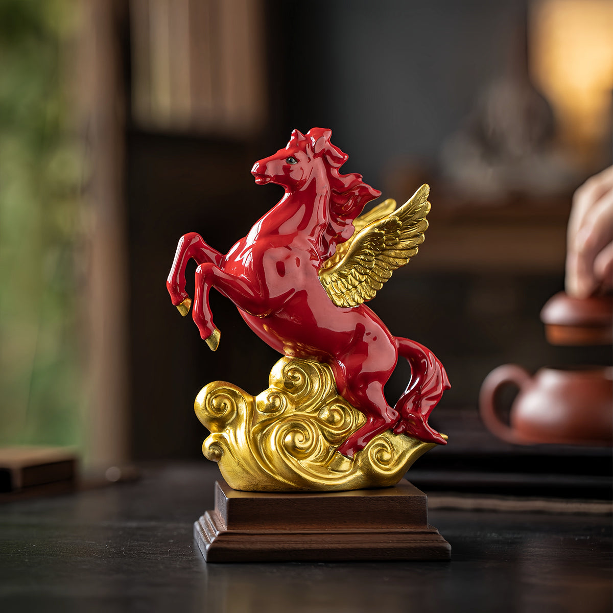 Heavenly Horse Ceramic Figurine for Career Rise & Success