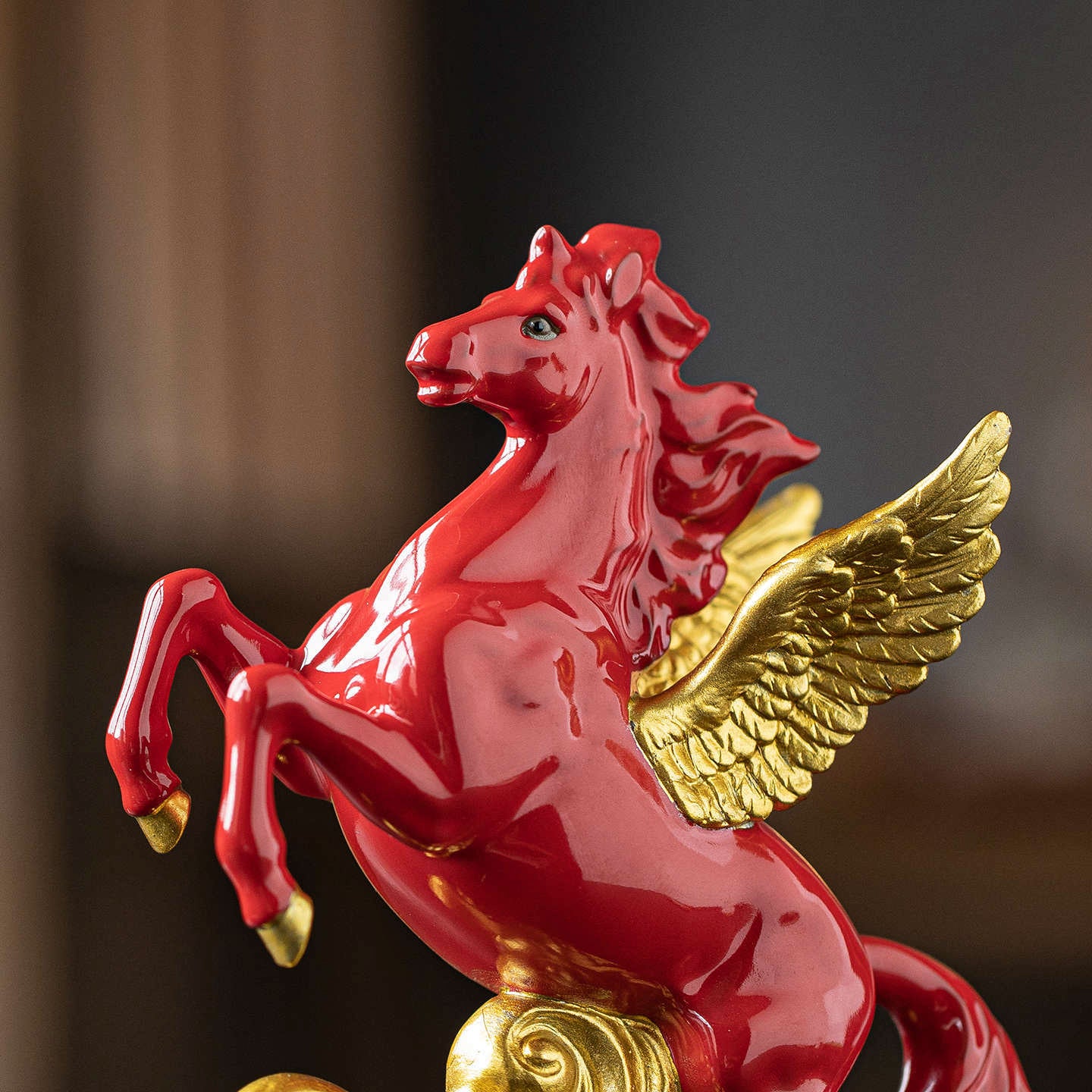Heavenly Horse Ceramic Figurine for Career Rise & Success