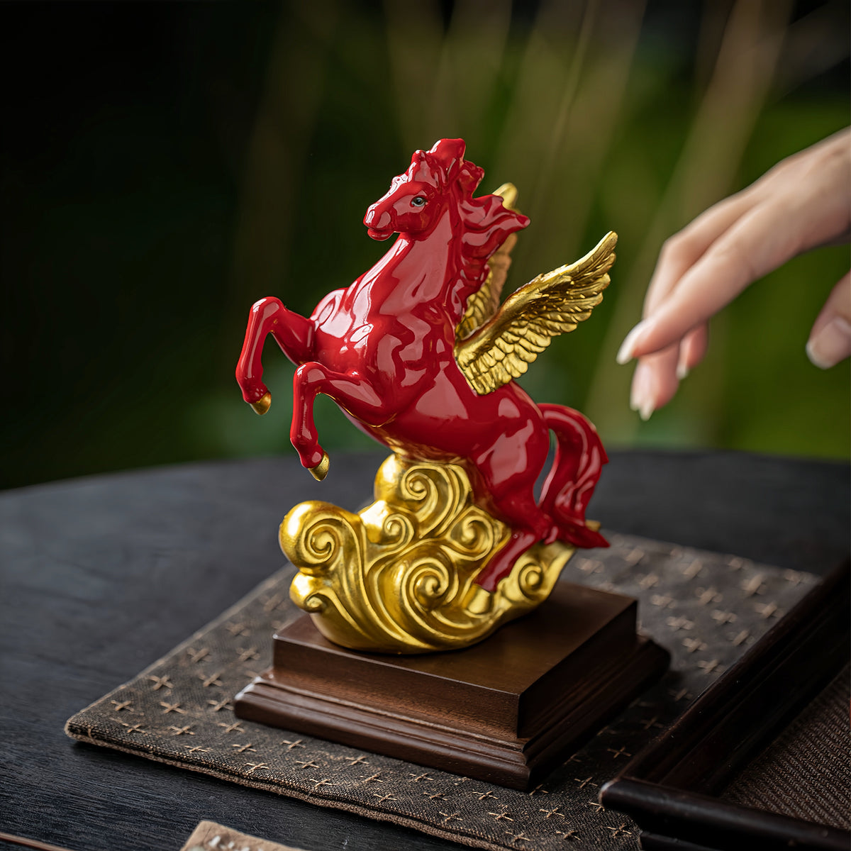 Heavenly Horse Ceramic Figurine for Career Rise & Success