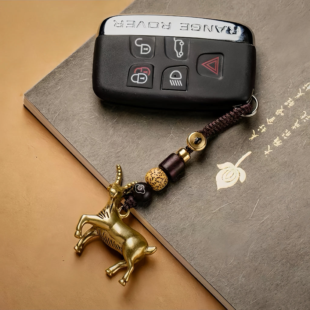 Brass Sheep Zodiac Keychain