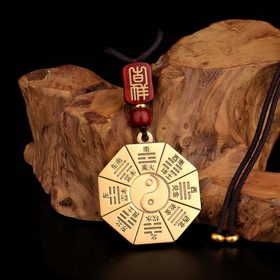 Brass Taiji Bagua Pendant of Early and Later Heaven