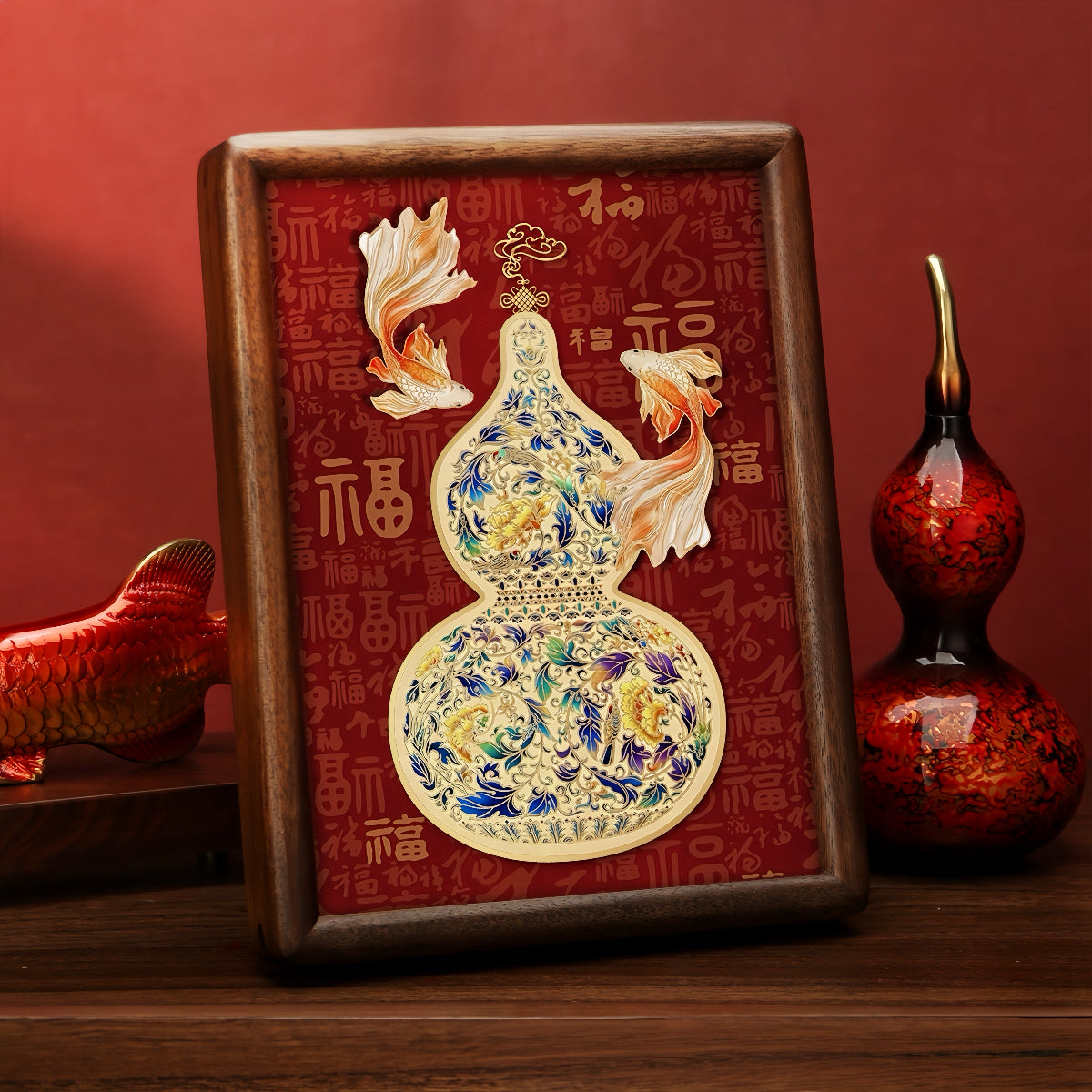 Hulu Blessings Framed Copper Art