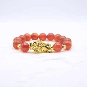 Pixiu Red Agate Bracelet - Brings Love - Karmabless