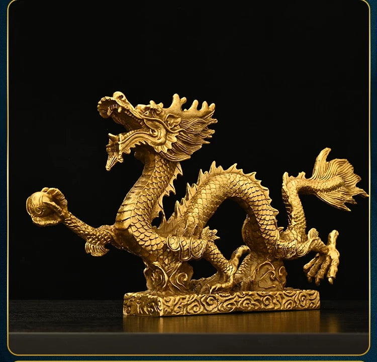 Auspicious Dragon and Phoenix Harmony Statues