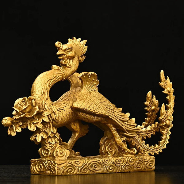 Auspicious Dragon and Phoenix Harmony Statues