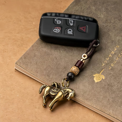 "Swift Success" Solid Brass Horse Keychain