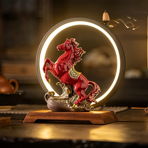 Estátua de cavalo em cerâmica "Sucesso Instantâneo" (Ma Dao Cheng Gong)