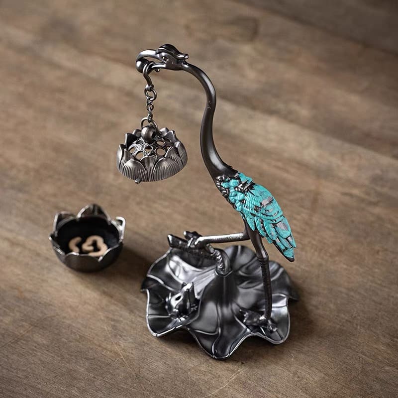 Crane Hanging Incense Burner for Zen Tea Room Decor