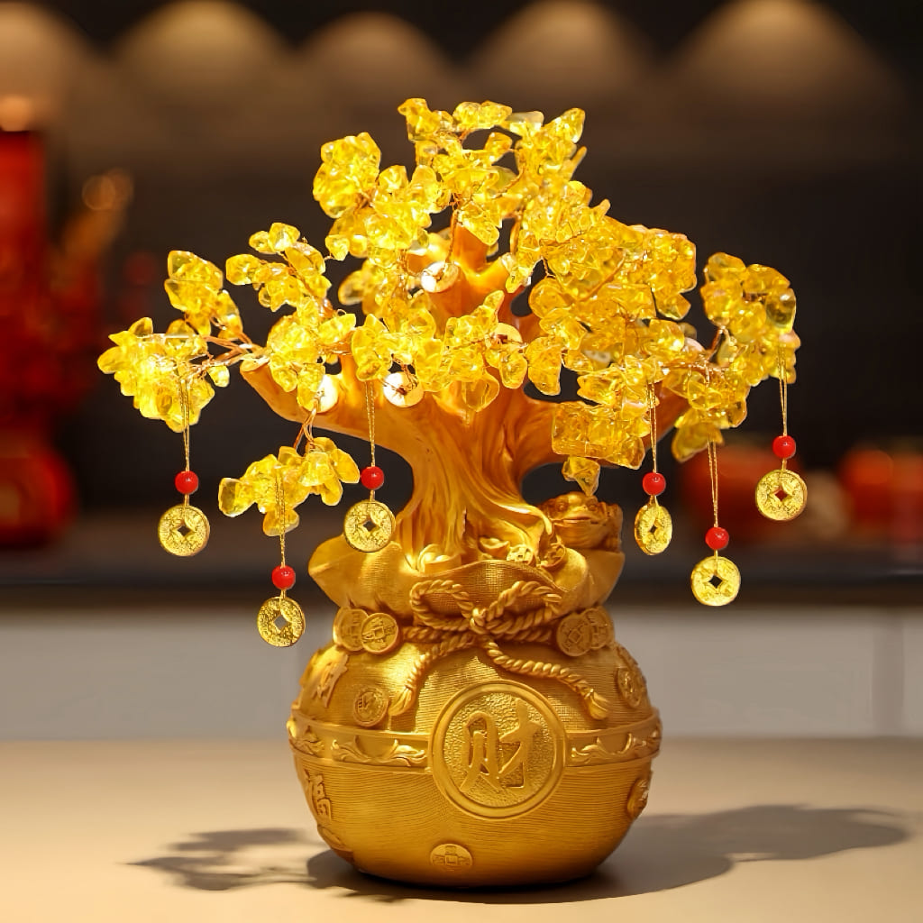 The Golden Abundance Crystal Money Tree