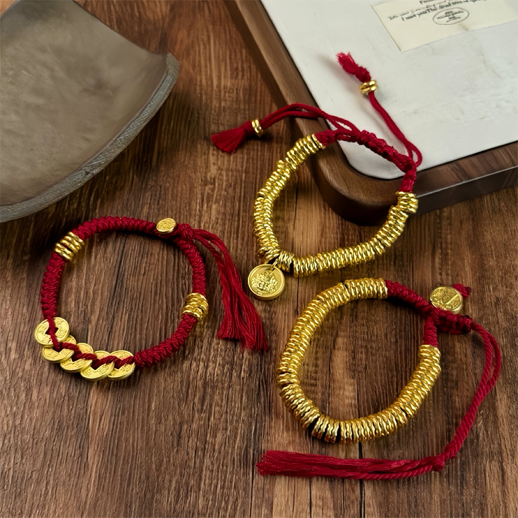 New Chinese Style "Pan Chan" Red String Bracelet