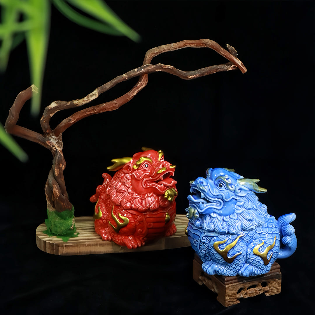 Ceramic Qilin Feng Shui Statue with Gift Box
