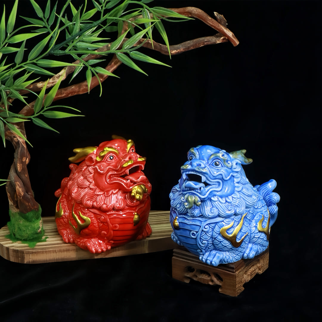 Ceramic Qilin Feng Shui Statue with Gift Box