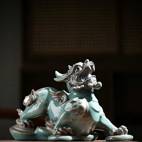 Ge-Ware Celadon Pixiu: The Imperial Wealth Guardian