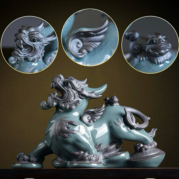 Ge-Ware Celadon Pixiu: The Imperial Wealth Guardian
