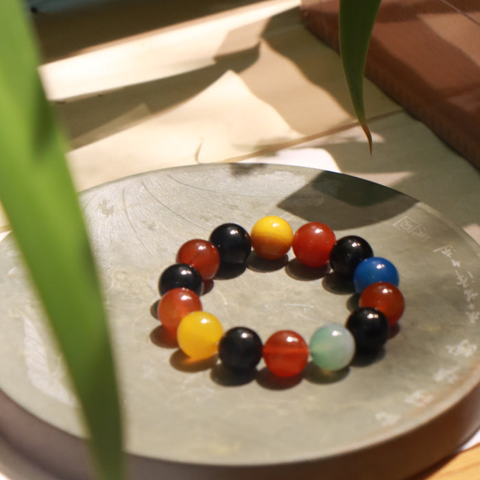 Multi-colored Agate Bracelet - Greatest Blessing — close view