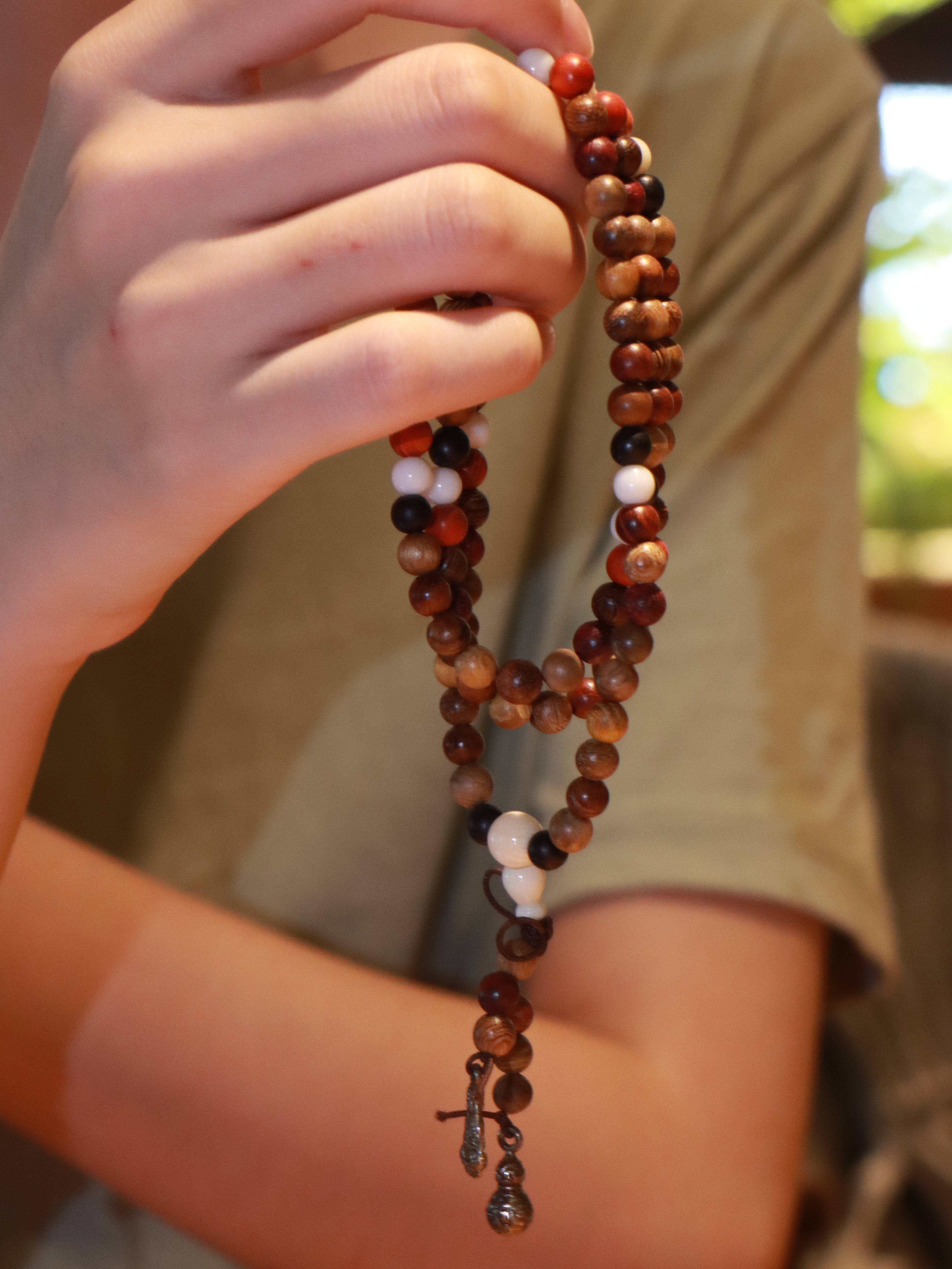 Multi-Wood Long Prayer Beads - Protection & Auspiciousness - Karmabless