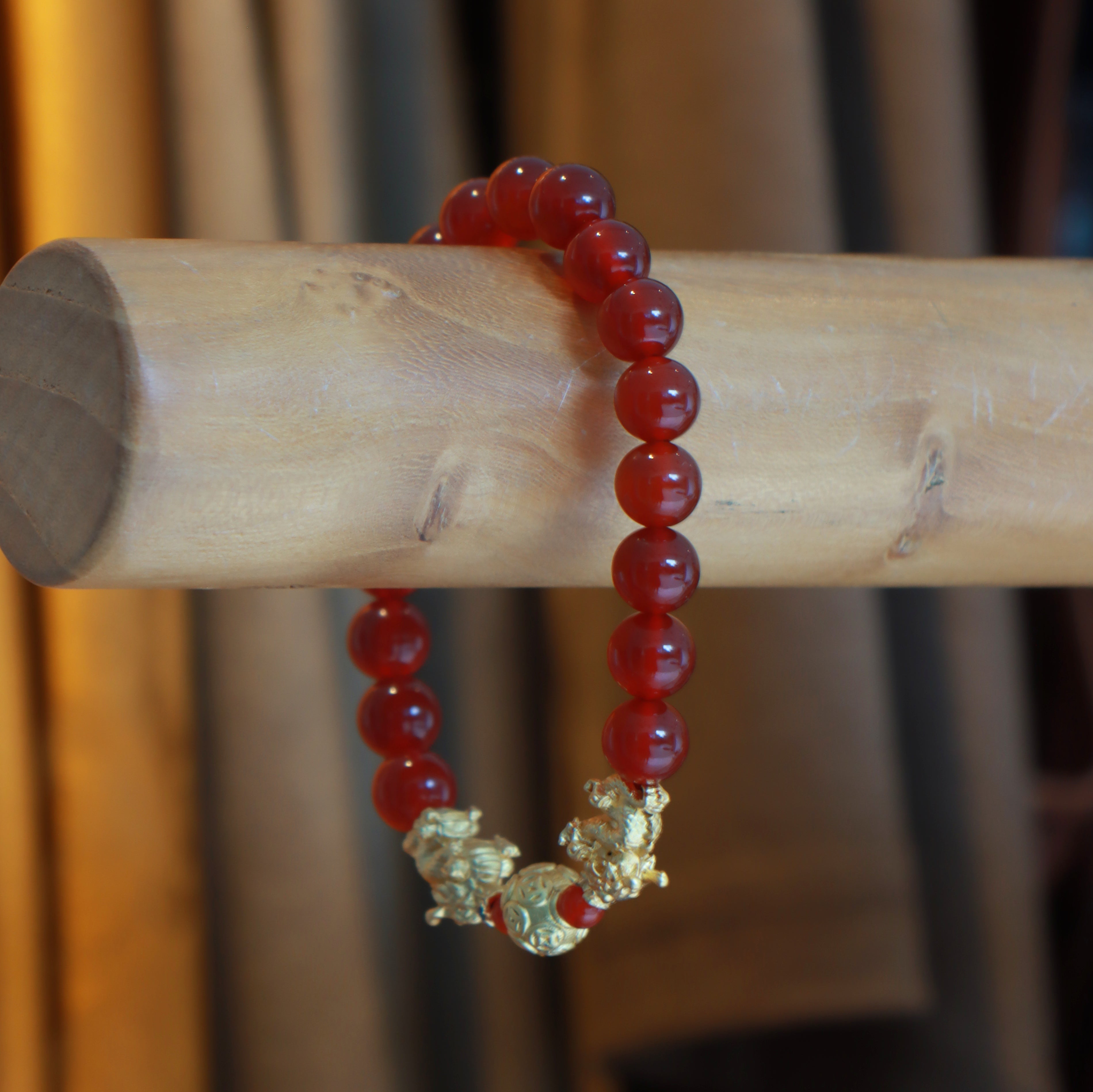 Red Agate Dragon powerful Bracelet - Mental Strength - Karmabless