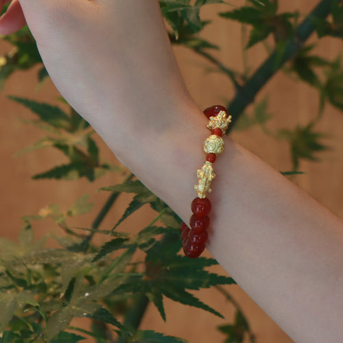 Red Agate Dragon Powerful Bracelet - Mental Strength — view 2