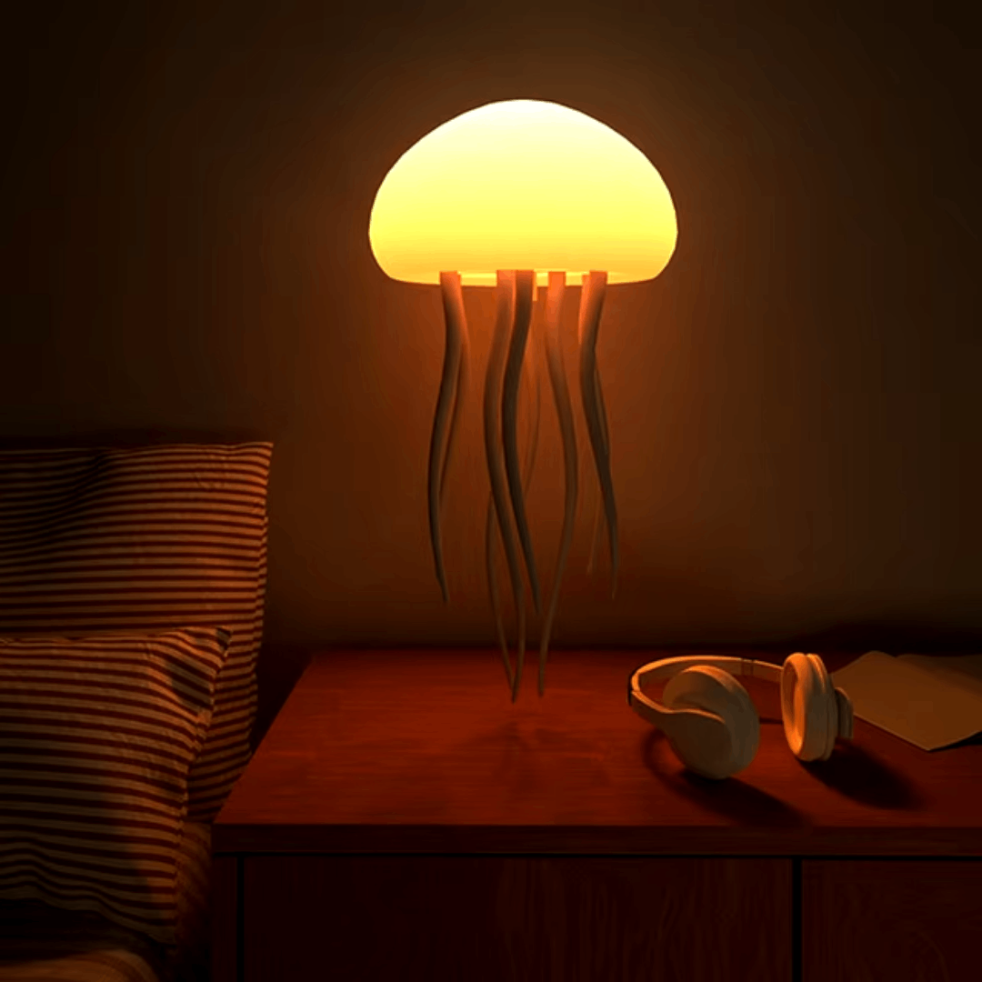 LED Jellyfish Lamp Jellyfish Night Lamp Voice Control Color Change Night Light