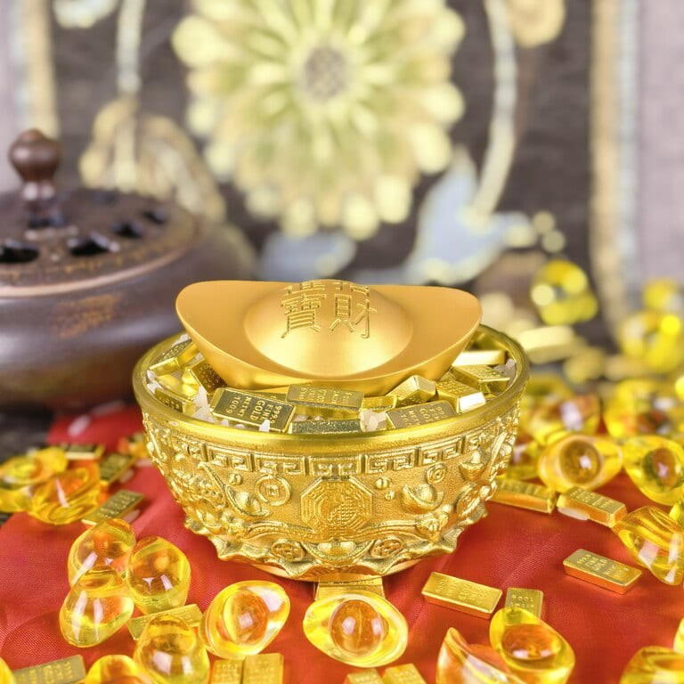Bacia do Tesouro da Riqueza em Latão "Caneta Ju Bao"