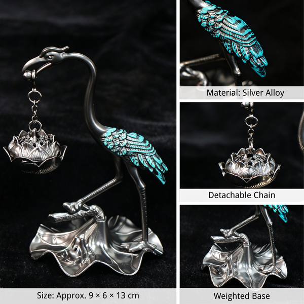 Crane Hanging Incense Burner for Zen Tea Room Decor