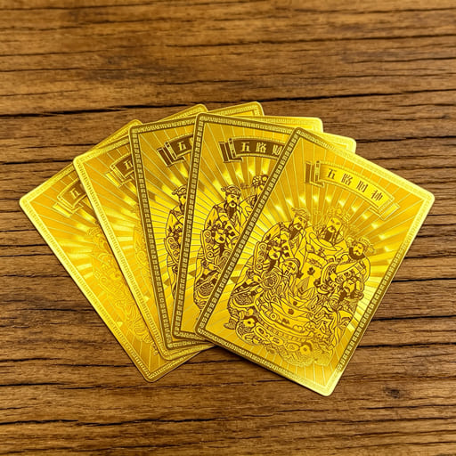 Five Roads Wealth God Brass Card