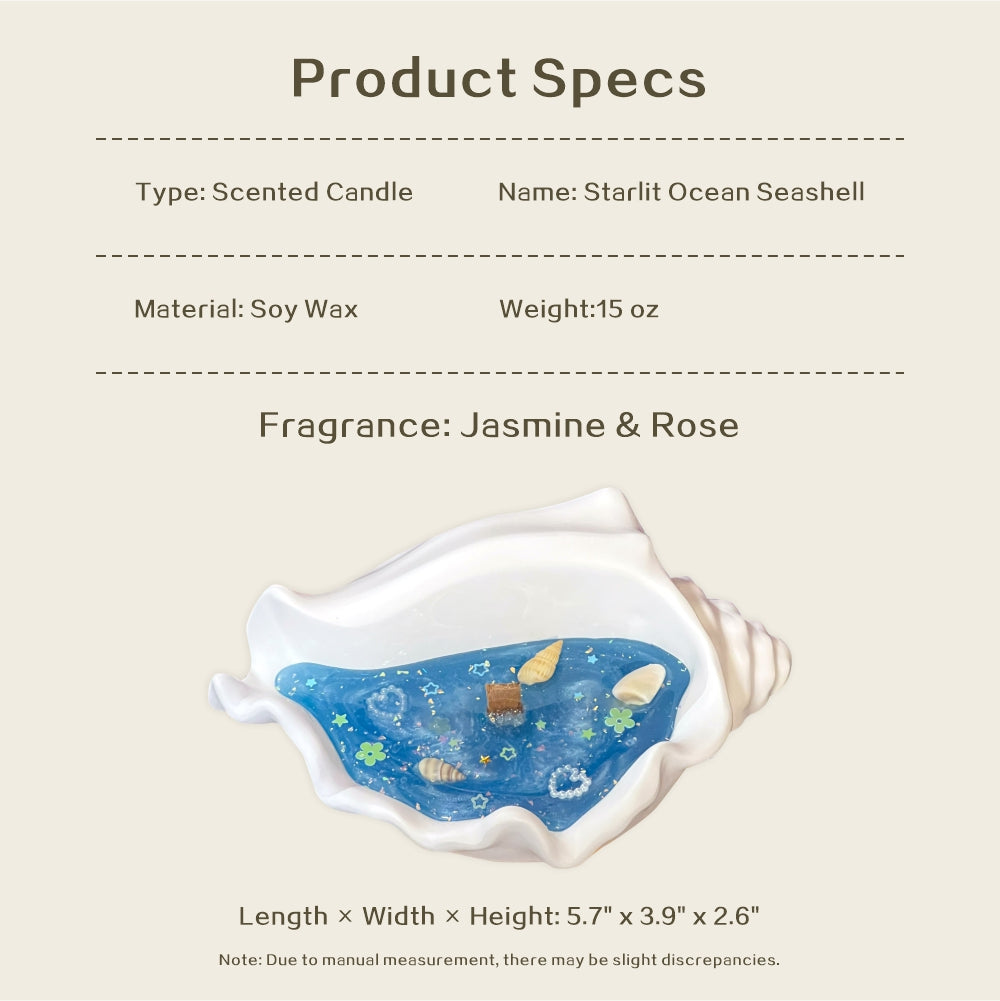 [Large] Starlit Ocean Seashell Aromatherapy Scented Candle